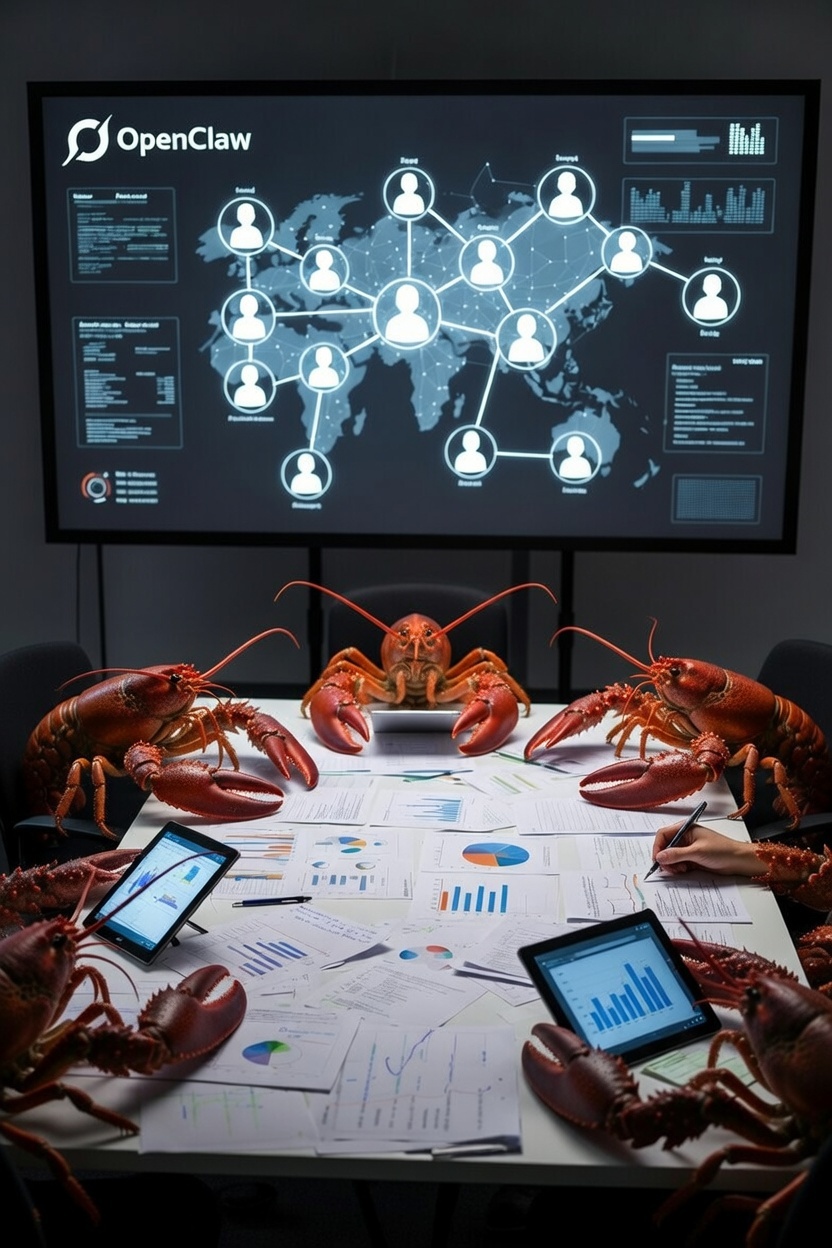 OpenClaw workflow visualization for global think tank analysis